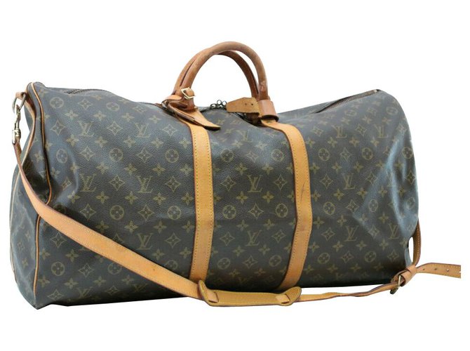 Louis Vuitton Keepall Bandouliere 60 Brown Cloth  ref.138597
