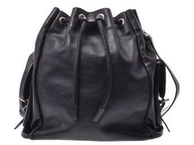 Yves Saint Laurent Emmanuelle Black Leather  ref.138649