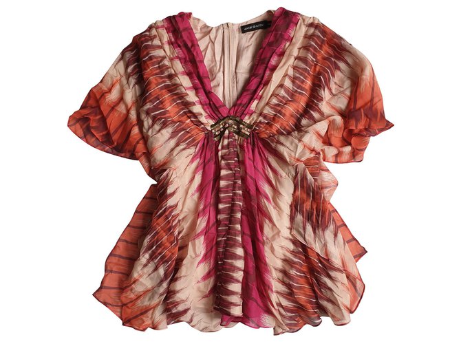 Antik Batik Seidenbluse Pink  ref.138667