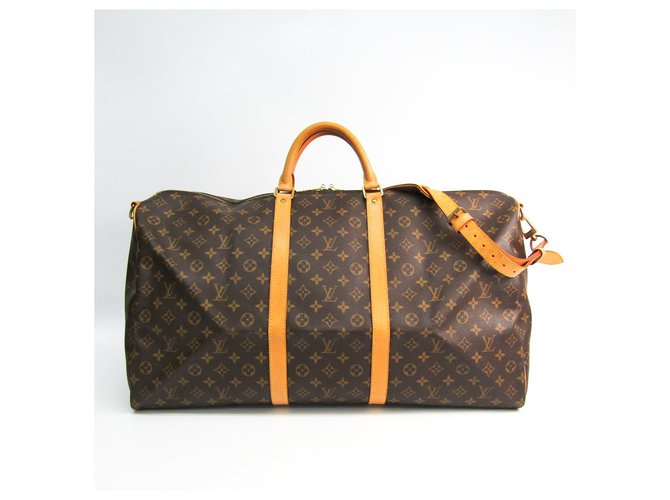 Louis Vuitton Brown Monogram Keepall Bandouliere 60 Leather Cloth  ref.138697