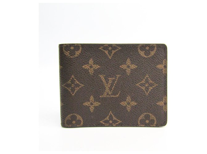 Louis Vuitton Brown Monogram Multiple Wallet Toile Marron  ref.138707