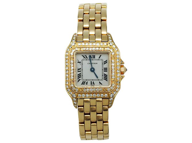 Reloj cartier, pantera, en oro amarillo y diamantes.  ref.138754