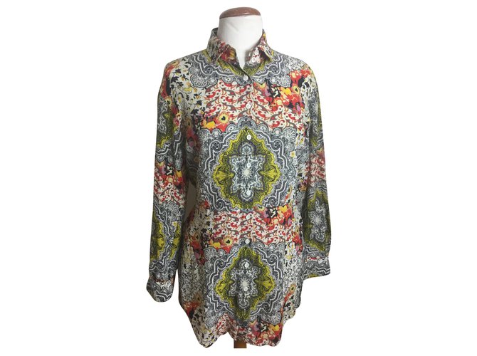 Camicia lunga Etro in seta e cotone Multicolore 
