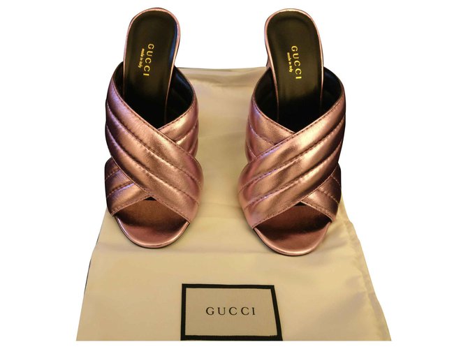 Gucci Mules Pink Leather  ref.138915