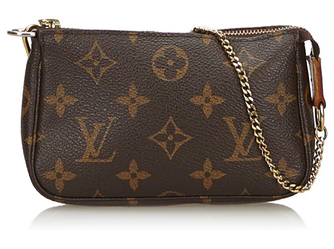 Brown Louis Vuitton Monogram Mini Pochette Accessoires