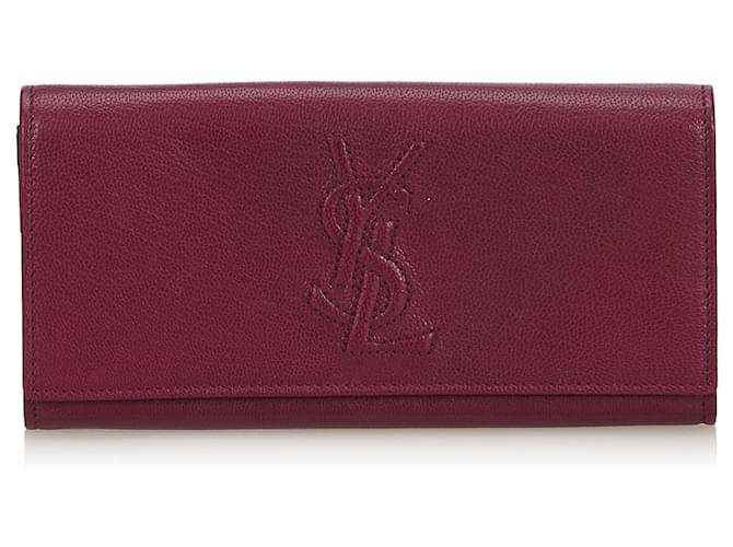 Yves Saint Laurent YSL Purple Leather Belle Du Jour Long Wallet  ref.139034