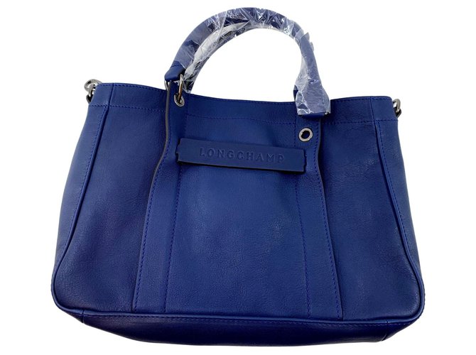 Longchamp Basket 3D Navy blue Leather  ref.139095