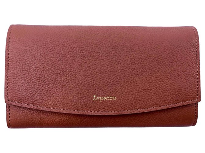 Repetto wallet with flap Peach Leather  ref.139111