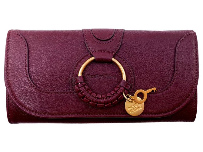 See by Chloé Long Hana Wallet Dark red Leather  ref.139112