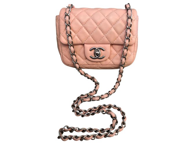 Chanel Mini classique Cuir Rose  ref.139118