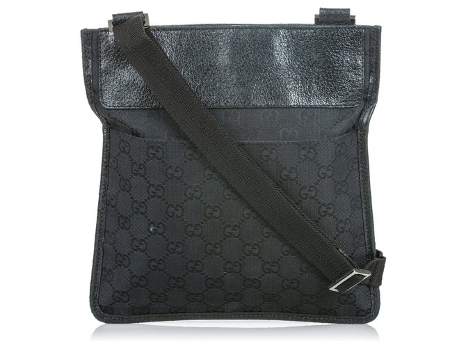 gucci black canvas crossbody bag