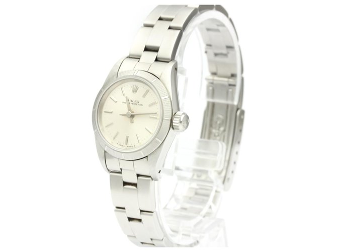 Rolex Silver Stainless Steel Oyster Perpetual Automatic 67230 Silvery White Metal  ref.139189