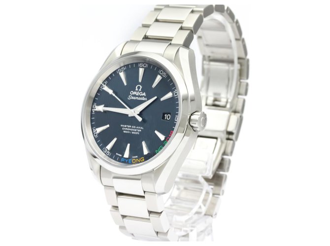 Omega Silver Stainless Steel Seamaster Automatic 522.10.42.21.03.001 Silvery Blue Metal  ref.139214