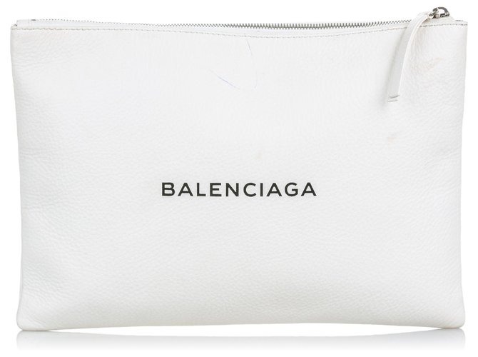 Balenciaga White Everyday Clutch Bag Leather  ref.139247