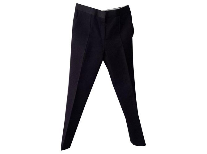 Céline Pants, leggings Black Silk Wool  ref.139251