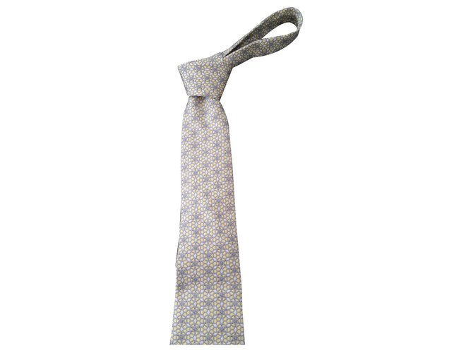 Hermès Krawatten Stroh Seide  ref.139255