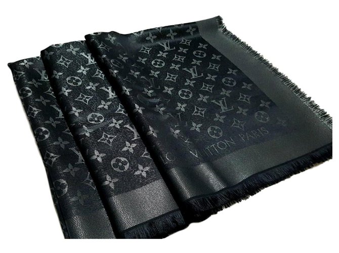 Louis Vuitton Shine Scarf Black Silk  ref.139260