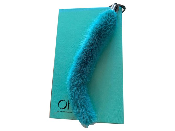 Autre Marque Bag charms Turquoise Fur  ref.139268