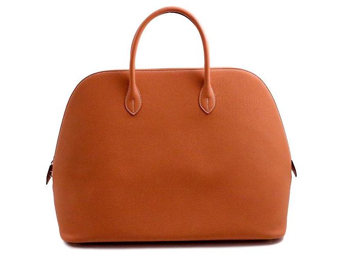 Bolsa Hermès Bolide 45 mala de viagem em touro de conhaque de couro de bezerro