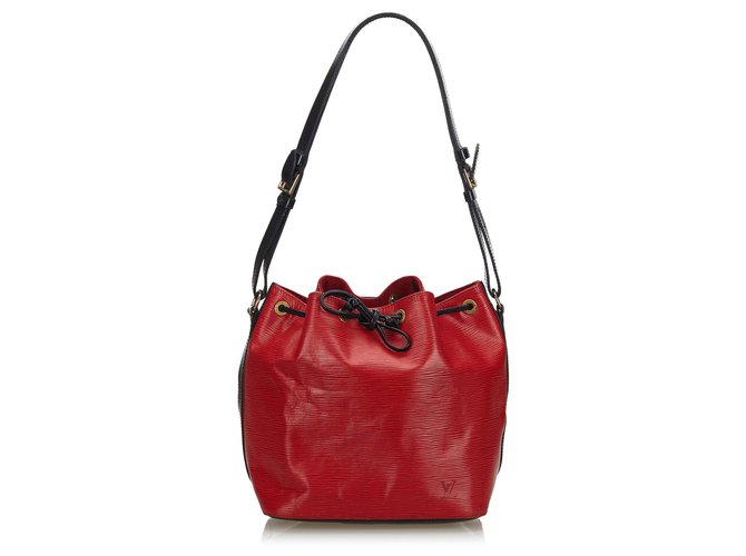 Louis Vuitton Red Epi Bicolor Noe Black Leather  ref.139360