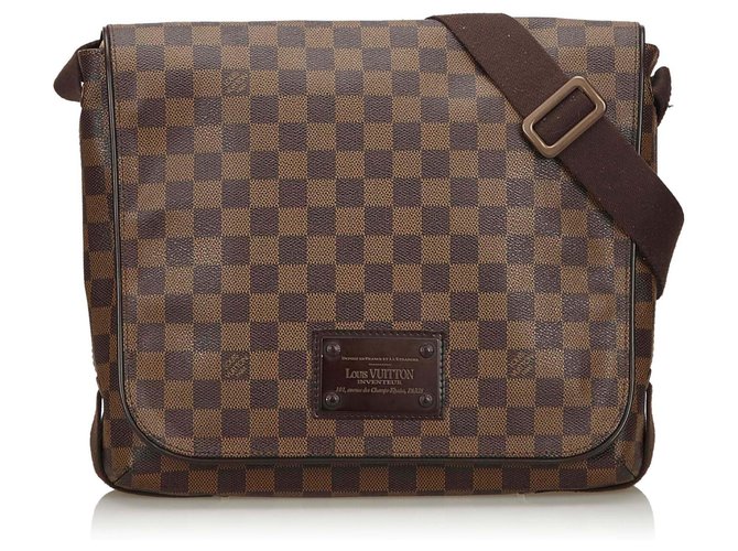 Louis Vuitton Brooklyn Messenger Bag MM Brown Canvas Damier Ebene