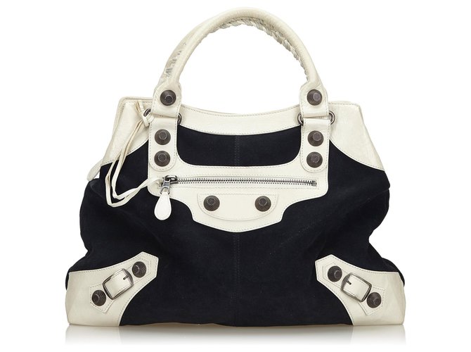 Balenciaga Black Suede Giant 21 Brief Handbag Leather  ref.139370