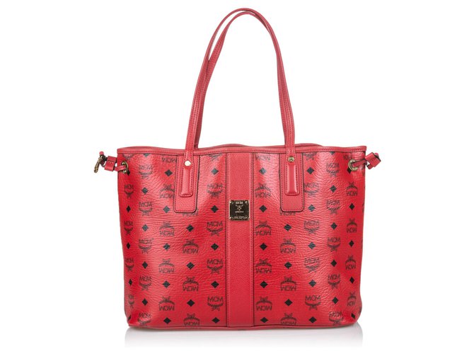 MCM, Bags, Red Mcm Medium Liz Reversible Tote Bag