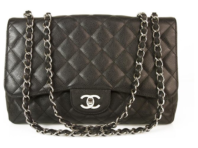 Chanel Large Flap Bag with Top Handle, Black, 33cm