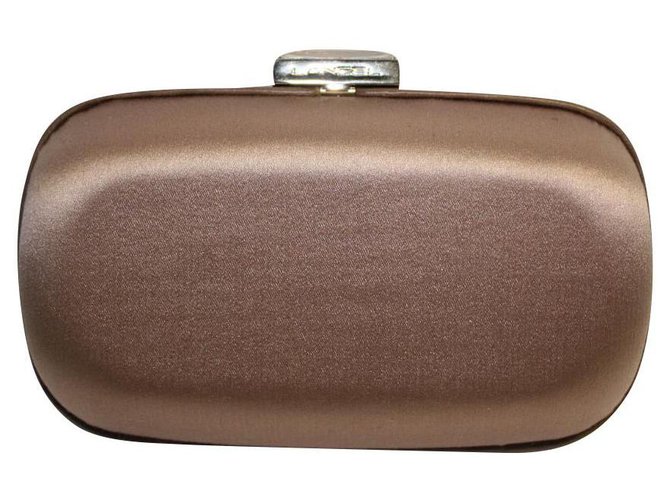 Clutch Lancel Premier Flirt Beige Satén  ref.139285