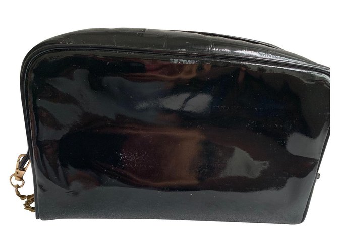 Chanel Handbags Black Varnish  ref.139480