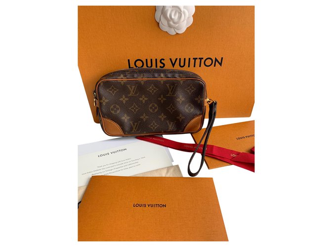 Louis Vuitton Pochette Marrone Tela  ref.139481