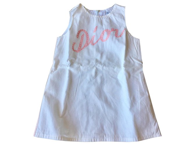 Baby Dior Dresses Pink White Cotton  ref.139554