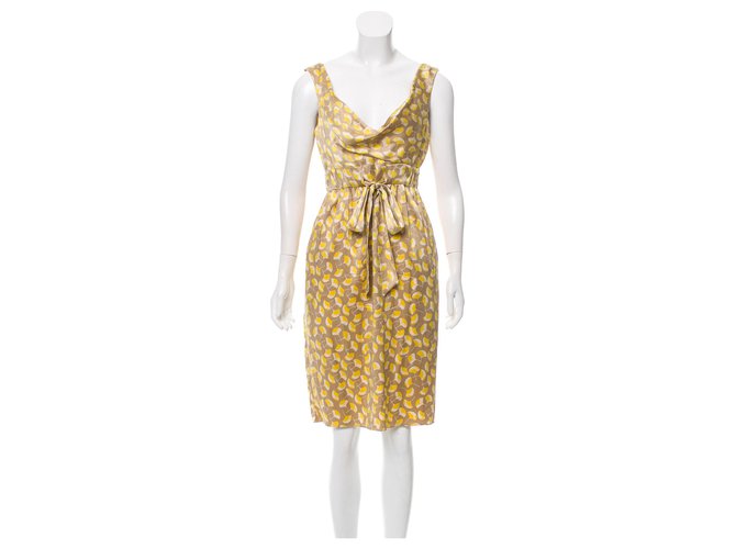 Diane Von Furstenberg DvF Frandarly silk dress Beige Cream Yellow  ref.139586
