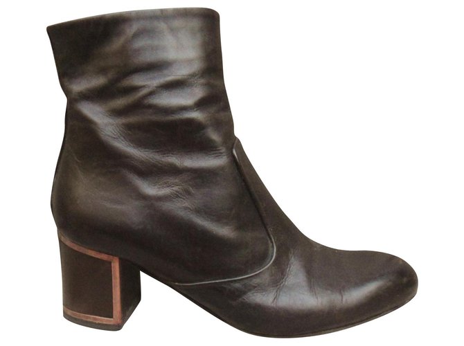 boots Véronique Branquinho Dark brown Leather  ref.139638