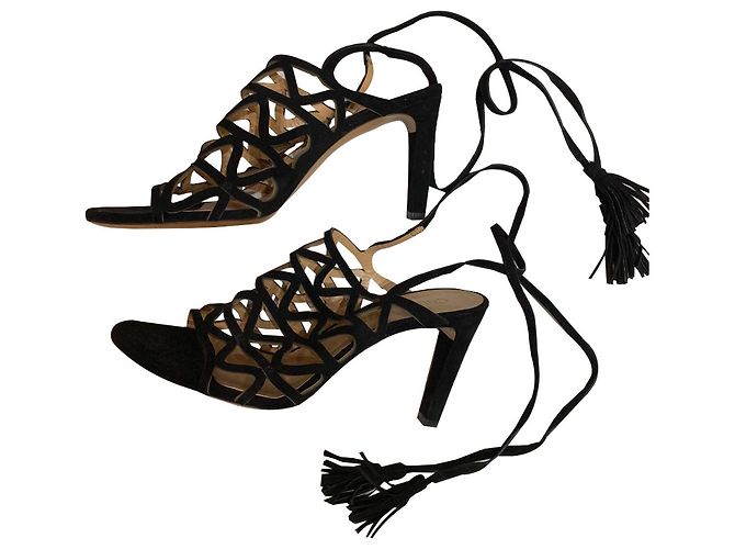 Saltos Givenchy em pele de cervo preta 38 Preto