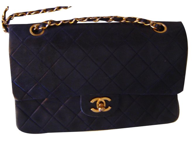 Chanel TIMELESS Preto Couro  ref.139688