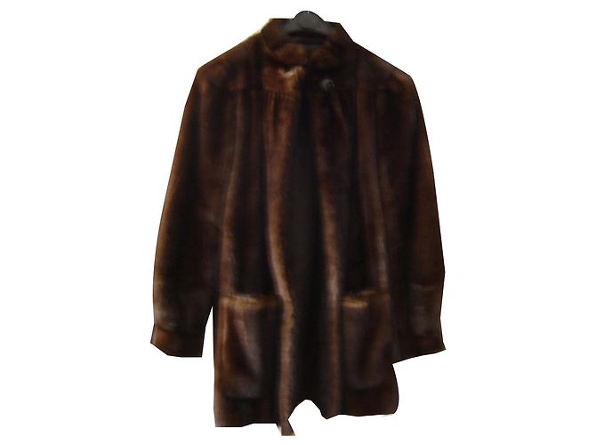 Revillon jacket / coat 3/4 - MINK Dark brown