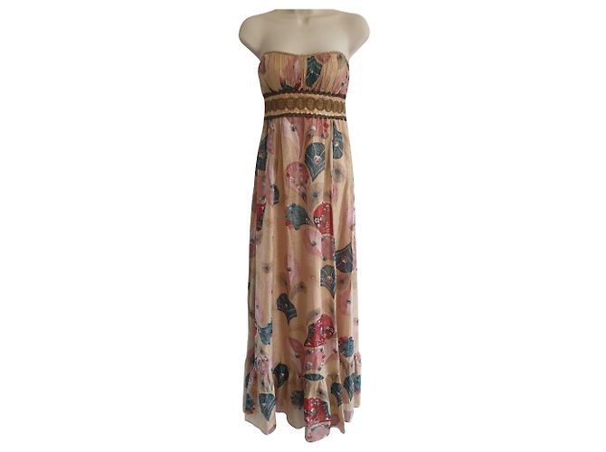Nanette Lepore Gold Seide Maxikleid Golden