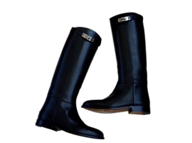 Hermès Boots Black Leather  ref.139742