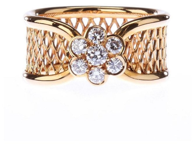 VAN CLEEF & ARPELS 18K Yellow Gold Diamond Fleurette Ring  ref.139750