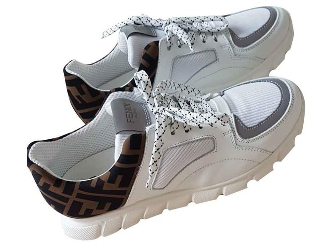 Fendi sneakers White Cotton  ref.139758