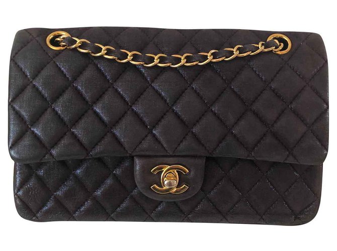 Chanel TIMELESS Roxo Couro  ref.139763