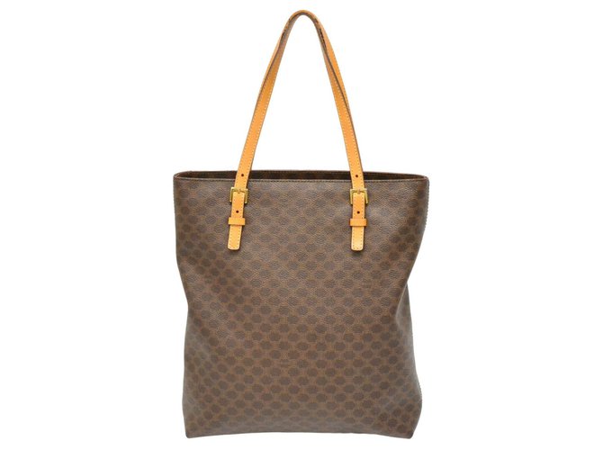 Céline Macadam Tote Bag Marrom Lona  ref.139973