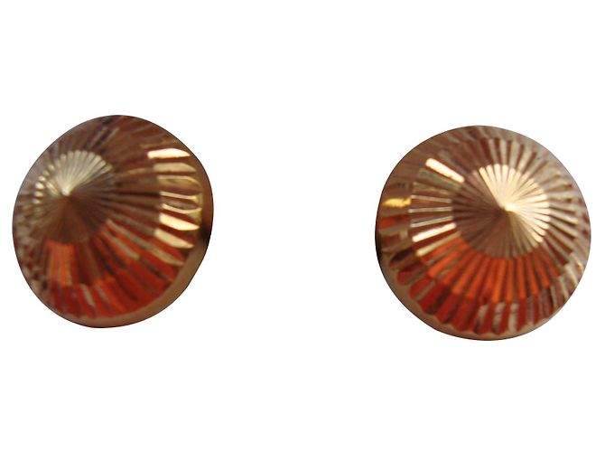 Autre Marque Pendientes troboscópicos de oro amarillo con rayas 1cm