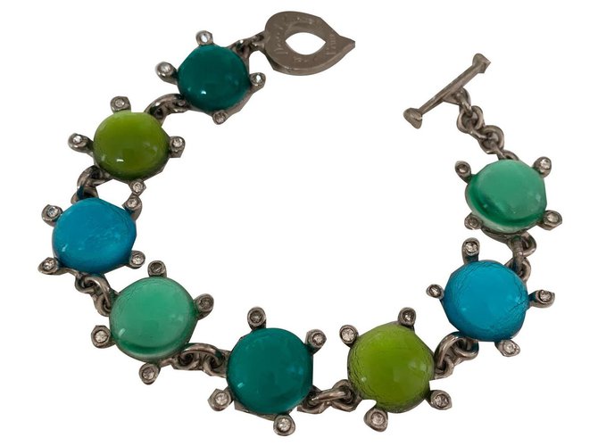 Yves Saint Laurent bracelet Light green Turquoise Metal Glass  ref.140134