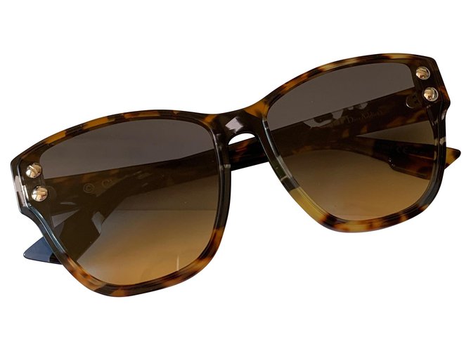 occhiali da sole dior tossicodipendenti3 dipendente 3 Nuovo di zecca Marrone Blu Acetato  ref.140144