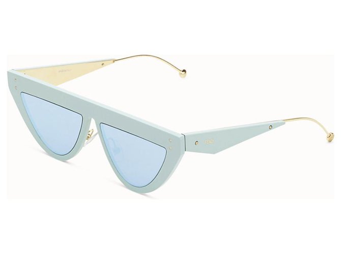 FENDI DEFENDER HELLGRÜNE NEUE SONNENBRILLE Metall  ref.140147