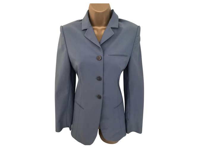 Prada Jackets Blue Silk Cotton  ref.140159