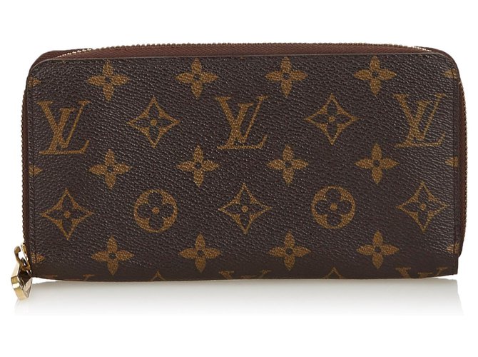 Louis Vuitton Brown Monogram Zippy Wallet Braun Leinwand  ref.140247
