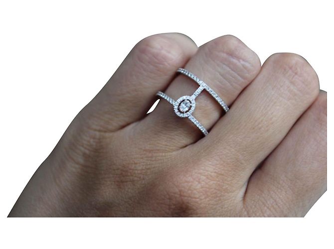 Bague Messika Glam'Azone en or blanc et diamants taille 52